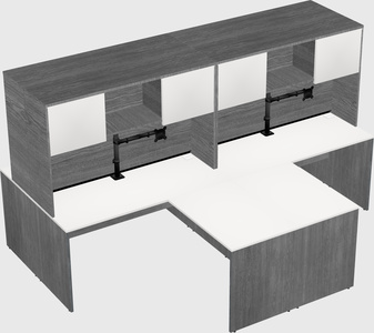 Quad l-shaped office desks