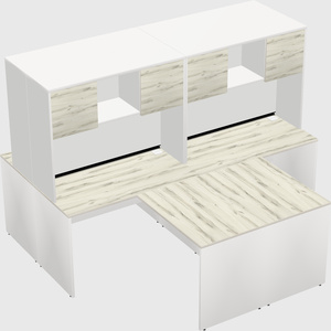 Quad l-shaped office desks