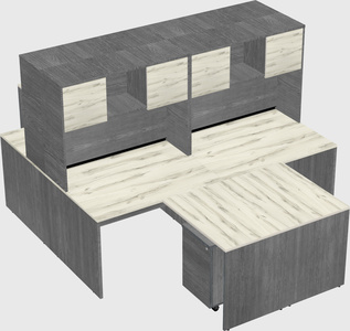 Quad l-shaped office desks