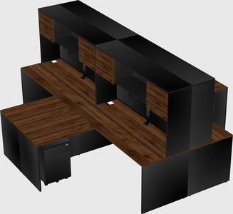 Quad l-shaped office desks