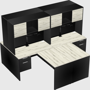 Quad l-shaped office desks