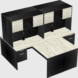 Quad l-shaped office desks