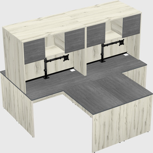 Quad l-shaped office desks
