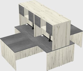Quad l-shaped office desks