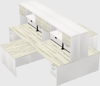 Quad l-shaped office desks