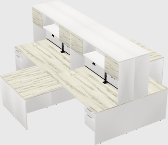 Quad l-shaped office desks