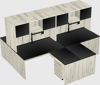 Quad l-shaped office desks