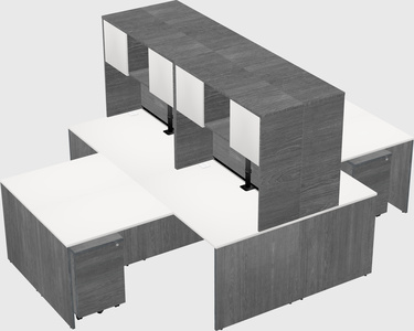 Quad l-shaped office desks