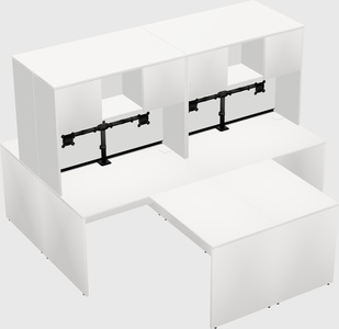 Quad l-shaped office desks