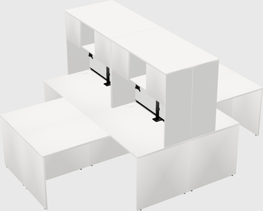 Quad l-shaped office desks