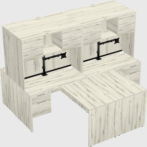 Quad l-shaped office desks