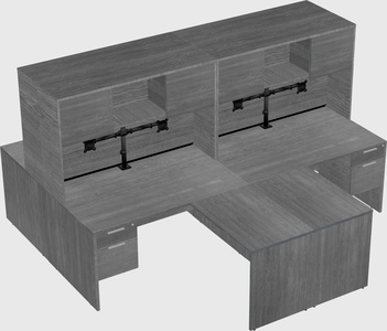 Quad l-shaped office desks