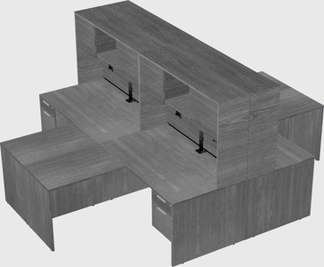 Quad l-shaped office desks