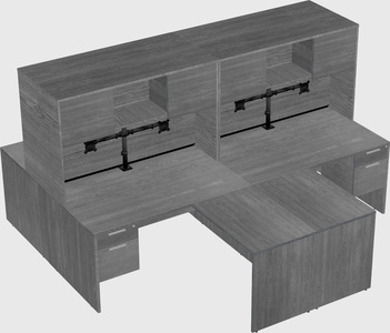 Quad l-shaped office desks