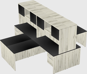 Quad l-shaped office desks