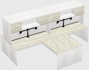 Quad l-shaped office desks