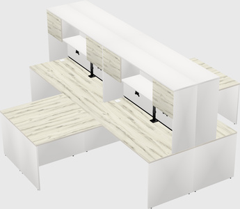 Quad l-shaped office desks