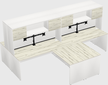 Quad l-shaped office desks