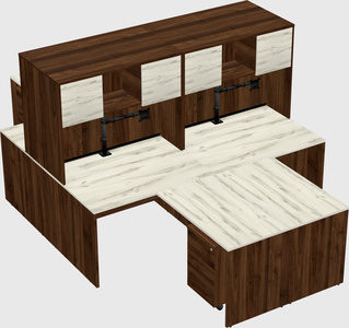 Quad l-shaped office desks