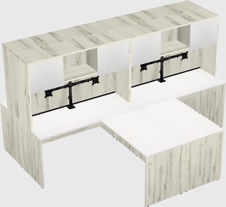 Quad l-shaped office desks
