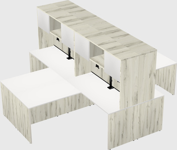Quad l-shaped office desks