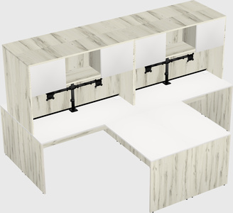 Quad l-shaped office desks