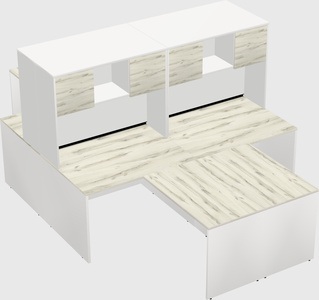 Quad l-shaped office desks