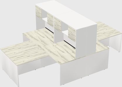 Quad l-shaped office desks
