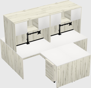 Quad l-shaped office desks