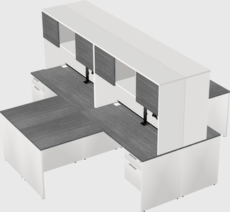 Quad l-shaped office desks