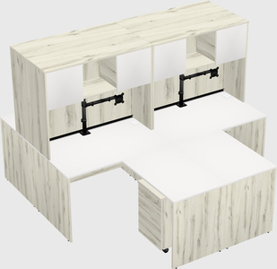 Quad l-shaped office desks