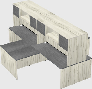 Quad l-shaped office desks
