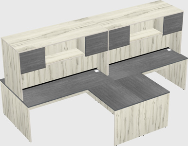 Quad l-shaped office desks