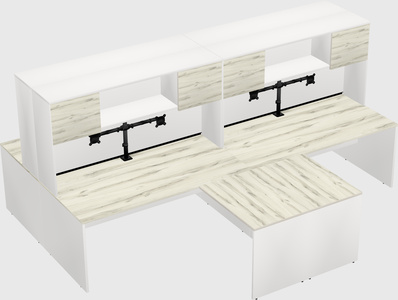 Quad l-shaped office desks
