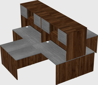 Quad l-shaped office desks
