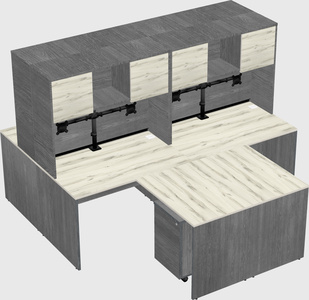 Quad l-shaped office desks