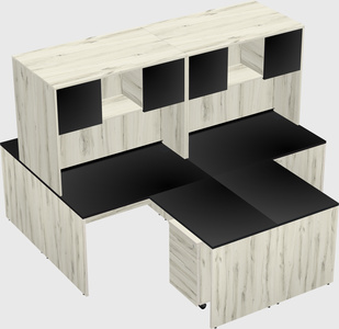 Quad l-shaped office desks