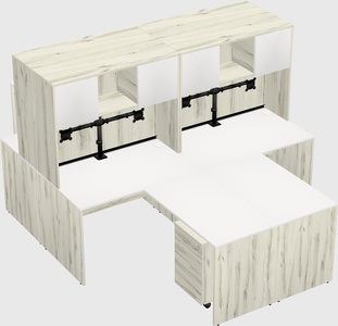 Quad l-shaped office desks