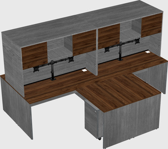 Quad l-shaped office desks