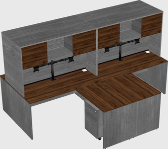 Quad l-shaped office desks