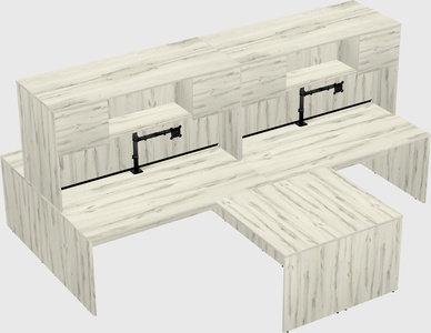 Quad l-shaped office desks