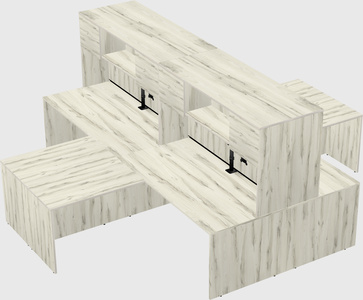 Quad l-shaped office desks