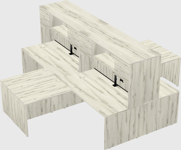 Quad l-shaped office desks