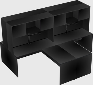 Quad l-shaped office desks
