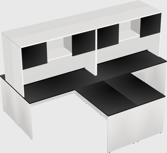 Quad l-shaped office desks