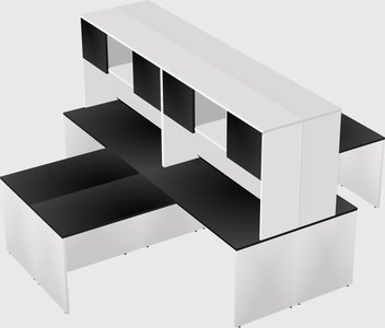 Quad l-shaped office desks