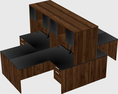 Quad l-shaped office desks