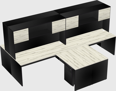 Quad l-shaped office desks