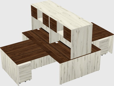 Quad l-shaped office desks