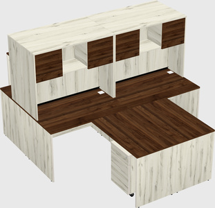 Quad l-shaped office desks